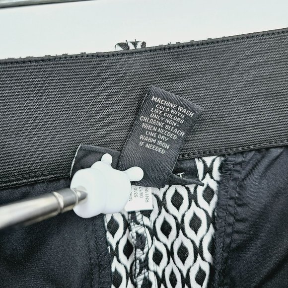 Lane Bryant Dress Work Pants 22 Black White Geometric Print Stretchy Ankle Crop - Picture 5 of 11